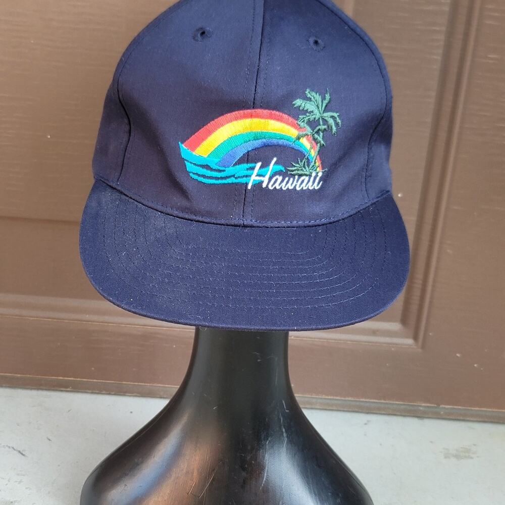 Vtg Hawaii Rainbow Snapback Hat